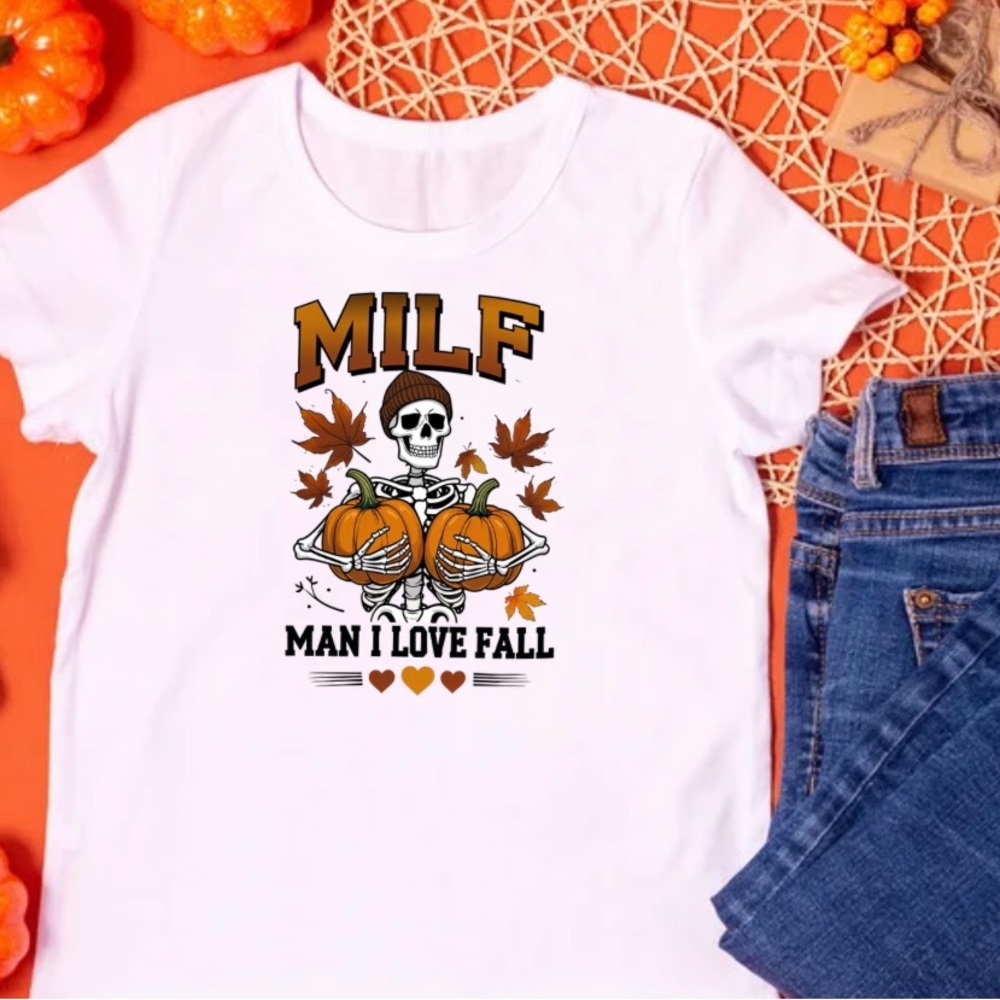 White Fall Graphic T-Shirt